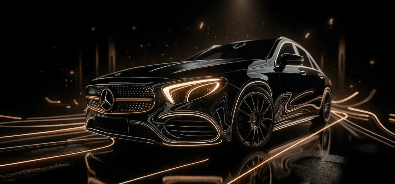 Illuminazione Ambient Light Mercedes-Benz a 64 colori, resa stilizzata dell’abitacolo